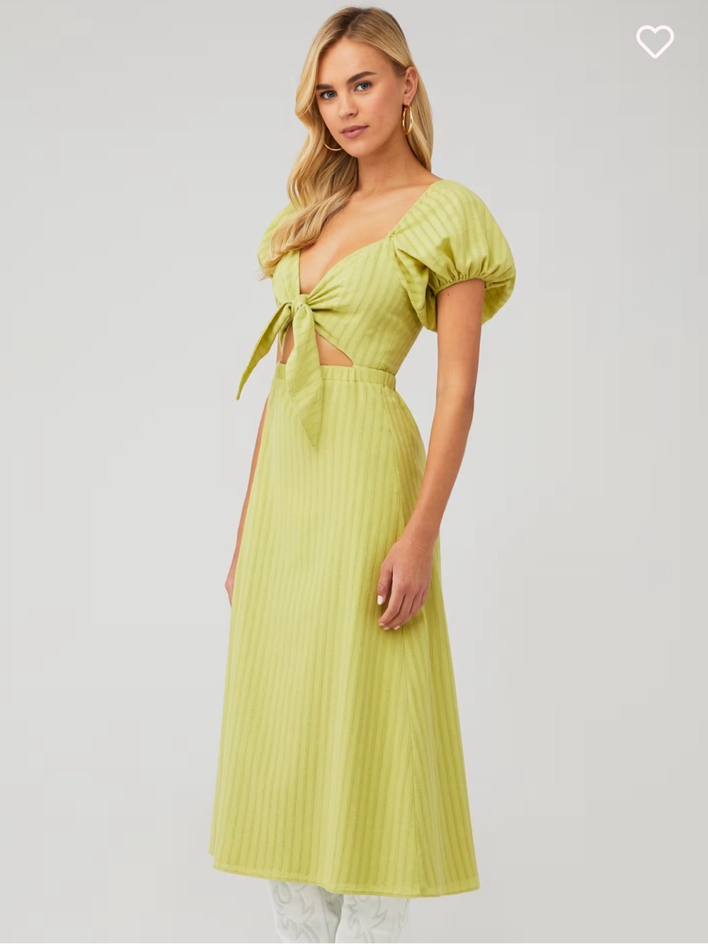 Show Me Your Mumu GABRIELLE TIE DRESS in Pear Small - Picture 3 of 9